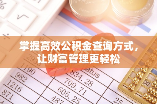 开福掌握高效公积金查询方式，让财富管理更轻松
