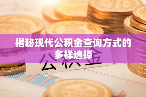 开福揭秘现代公积金查询方式的多样选择
